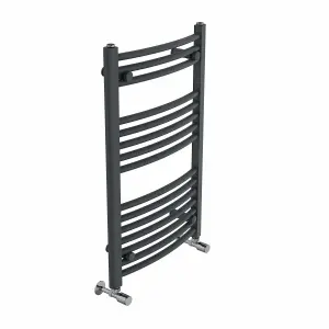 Right Radiators 800x500 mm Curved Heated Towel Rail Radiator Bathroom Ladder Warmer Anthracite