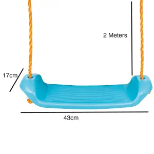 Childrens Garden Swing Seat With Rope by Laeto Summertime Days (Blue) - INCLUDES FREE DELIVERY