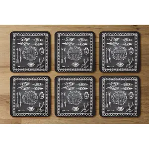 Square 6 Piece Coaster Set (Set of 6)