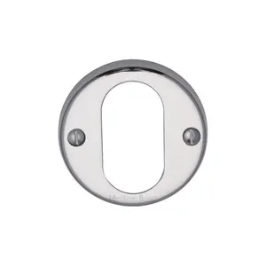 Heritage Oval Profile Cylinder Escutcheon Polished Chrome