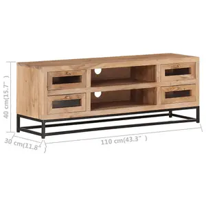 Berkfield TV Cabinet 110x30x40 cm Solid Acacia Wood