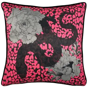 furn. Serpentine Animal Print Velvet Feather Filled Cushion