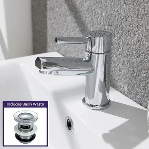 Nes Home Cloakroom Mono Sink Basin Mixer Tap Bathroom Taps Chrome Faucet and Waste