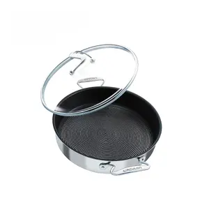 Circulon Round Stainless Steel Non-Stick Sauteuse with Lid 30cm, 4.7 Litre