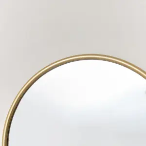 Melody Maison Round Gold Mirror With Jewellery Hooks - 50cm x 50cm