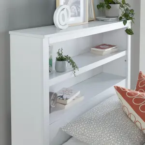 Enzo White Wooden 3 Drawer Bookcase Bed And Pocket Sprung Mattress