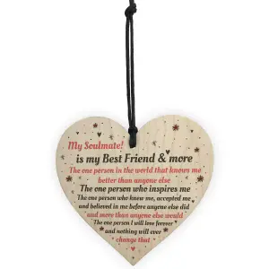 Red Ocean Soulmate Gifts Wooden Heart Plaque Birthday Anniversary Gift For Him For Her I Love You Sign