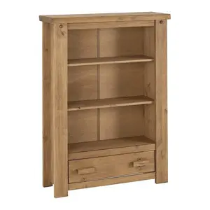 Tortilla 1 Drawer Bookcase in Distressed Waxed Pine