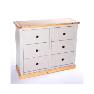 Bomporto 6 Drawer Chest of Drawers Brass Knob