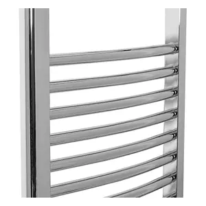 Right Radiators Electric Heated Towel Rail Radiator Curved Pre-filled Thermostatic Ladder Warmer Chrome 700x400 mm