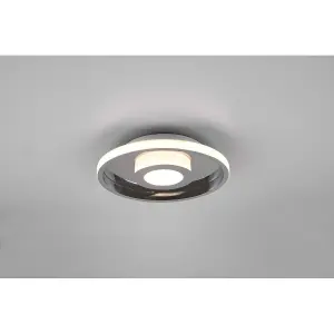 Luminosa Ascari Modern 30cm Bathroom Ceiling Light Chrome 3000K IP44 - UK Stock