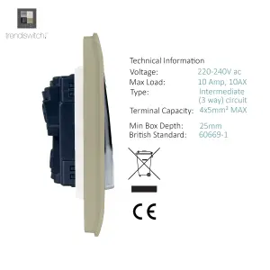 Trendiswitch Gold 1 Gang 3 Way Intermediate Switch