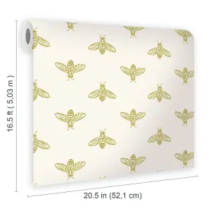 Joules Yellow Bee Smooth Wallpaper