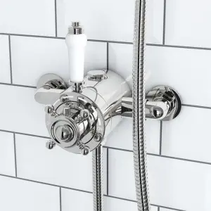 Thermostatic Traditional Exposed Shower Mixer Valve - 135mm to 165mm Centres