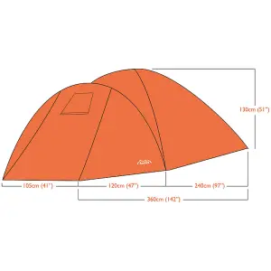 Andes 4 Person Tent - BRIGHT ORANGE