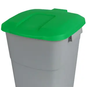 Pedal Operated Recycling Bin - 50 Litre - Green Lid