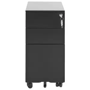 Bridget-Malikia 30cm Wide 3 -Drawer Mobile Solid Wood File Cabinet Black