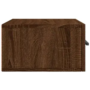 Berkfield Wall-mounted Bedside Cabinet Brown Oak 35x35x20 cm