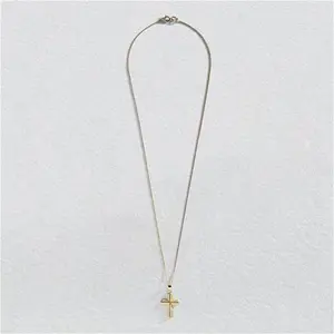 Revere 9Ct Yellow Gold Cubic Zirconia Cross Pendant Necklace