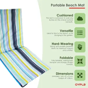 Oypla Portable Beach Mat Folding Chair Sun Lounger Outdoor Camping