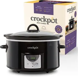 Crockpot Digital Slow Cooker | 3.5 L (3-4 People) | Programmable Countdown Timer | UK 3 Pin Plug | Black [CSC113]