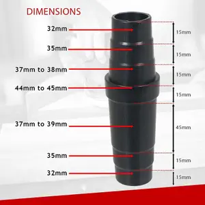 SPARES2GO Tool Adapter compatible with Ryobi Vacuum Hose Adaptor Dust Port Extractor Sander Saw (32mm 35mm 38mm)