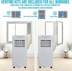 Belaco Air Conditioning Unit, Portable,  9000BTU 4-in1 , Timer, Remote, Dual Window Kit