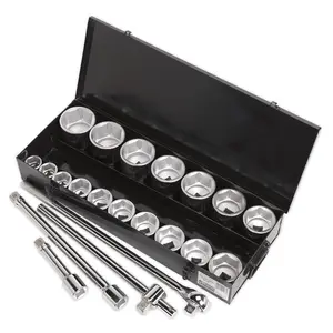 Sealey Socket Tool Set 21 Pieces 1" Square Drive 6 Point WallDrive Metric S0768