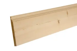 GoodHome Planed Natural Pine Ogee Skirting board (L)2400mm (W)169mm (T)15mm