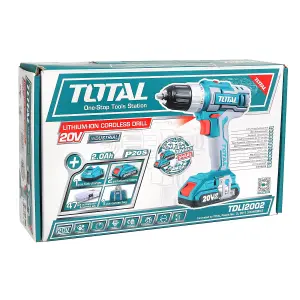 Total Li-Ion 20V Cordless Drill (with 2 x Batteries & Charger) - TDLI2002