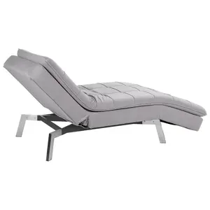 Velvet Chaise Lounge Light Grey LOIRET