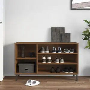 Berkfield Shoe Cabinet Brown Oak 102x36x60 cm Engineered Wood