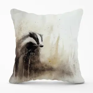 Badger Watercolour Cushions 60cm x 60cm