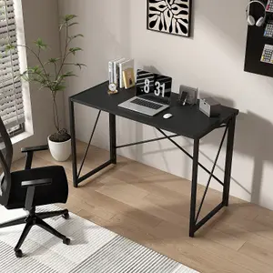 Mcc Direct No Assembly Folding Computer Desk 80cm Black - Miami