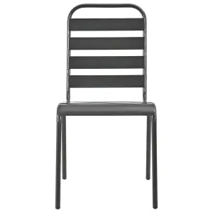 Berkfield Outdoor Chairs 4 pcs Slatted Design Steel Dark Grey