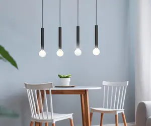 Pendant Ceiling Light 4 Black Long Bulb Holders Kitchen Bulb E27 4x60W