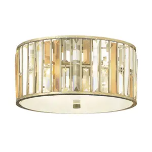 Elstead Gemma 3 Light Flush Mount Ceiling Light Silver Leaf, E27