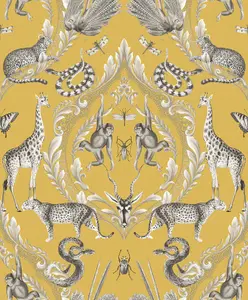 Galerie Bazaar Yellow Menagerie Smooth Wallpaper