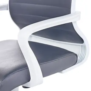 Office Chair Faux Leather Grey LEADER