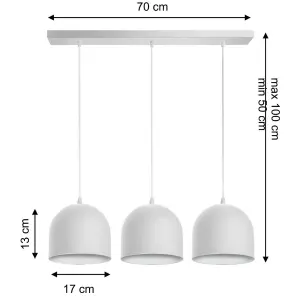 Luminosa Madison Straight Bar Pendant Ceiling Light White 70cm