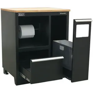 775mm Heavy Duty Modular Steel Floor Cabinet with Rubbish Bin and Storage Solutions