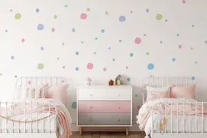 Pastel Colour Wall Stickers Polka Dots Spots