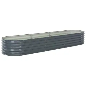 Berkfield Garden Raised Bed 320x80x44 cm Galvanised Steel Grey