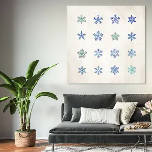 Snowflakes - Wrapped Canvas Print 76.2 cm H x 76.2 cm W x 3.8 cm D