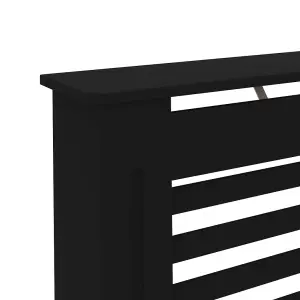 Berkfield Radiator Cover Black 152x19x81 cm MDF