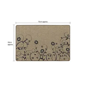 JVL Elegance Machine Washable Doormat and Runner, Trailing Flower