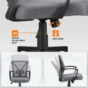 Yaheetech Ergonomic Mid-back Swivel Mesh Office Chair - Dark Grey