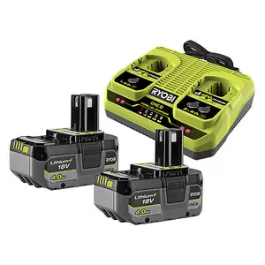 Ryobi ONE+ Dual Port Charger Kit (2x 4.0Ah) 18V