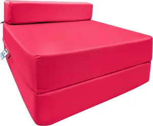 Fold Out Single Z Bed Futon Sofa Chair Mattress - Pink