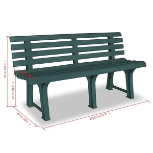 vidaXL Garden Bench 145.5 cm Plastic Green